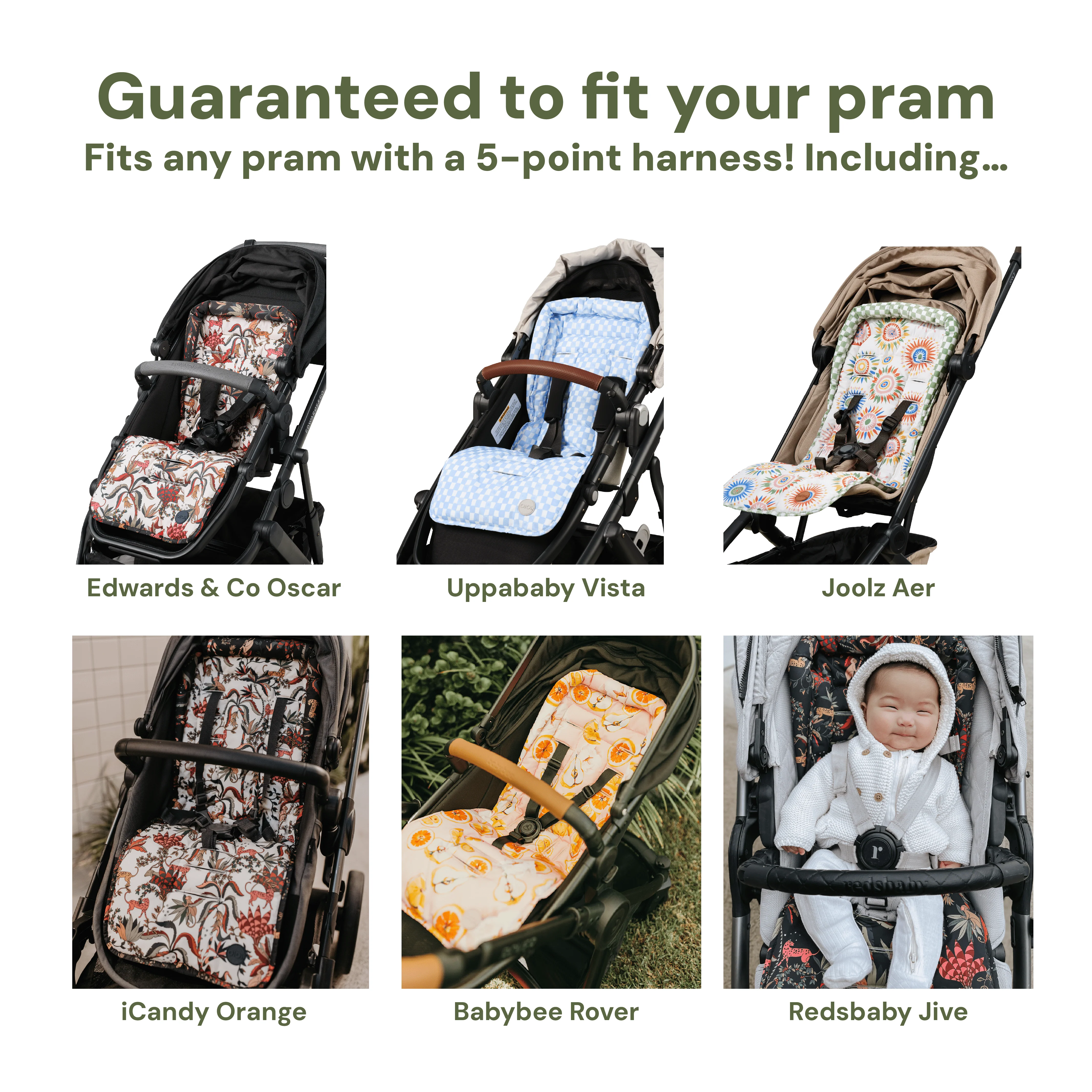 Reversible Pram Liner - Jungle - Image 5