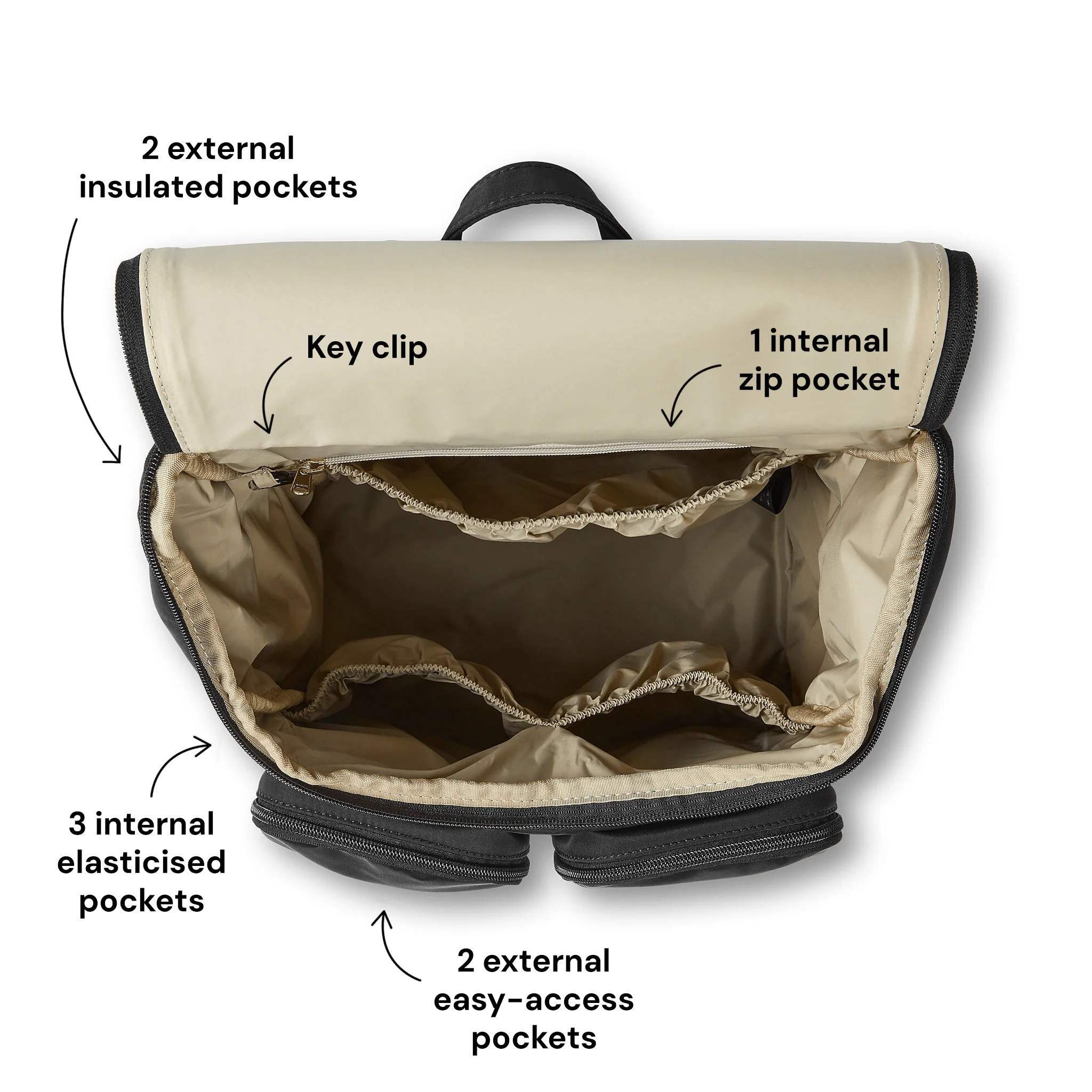 Signature Nappy Backpack - Black Nylon - Image 7