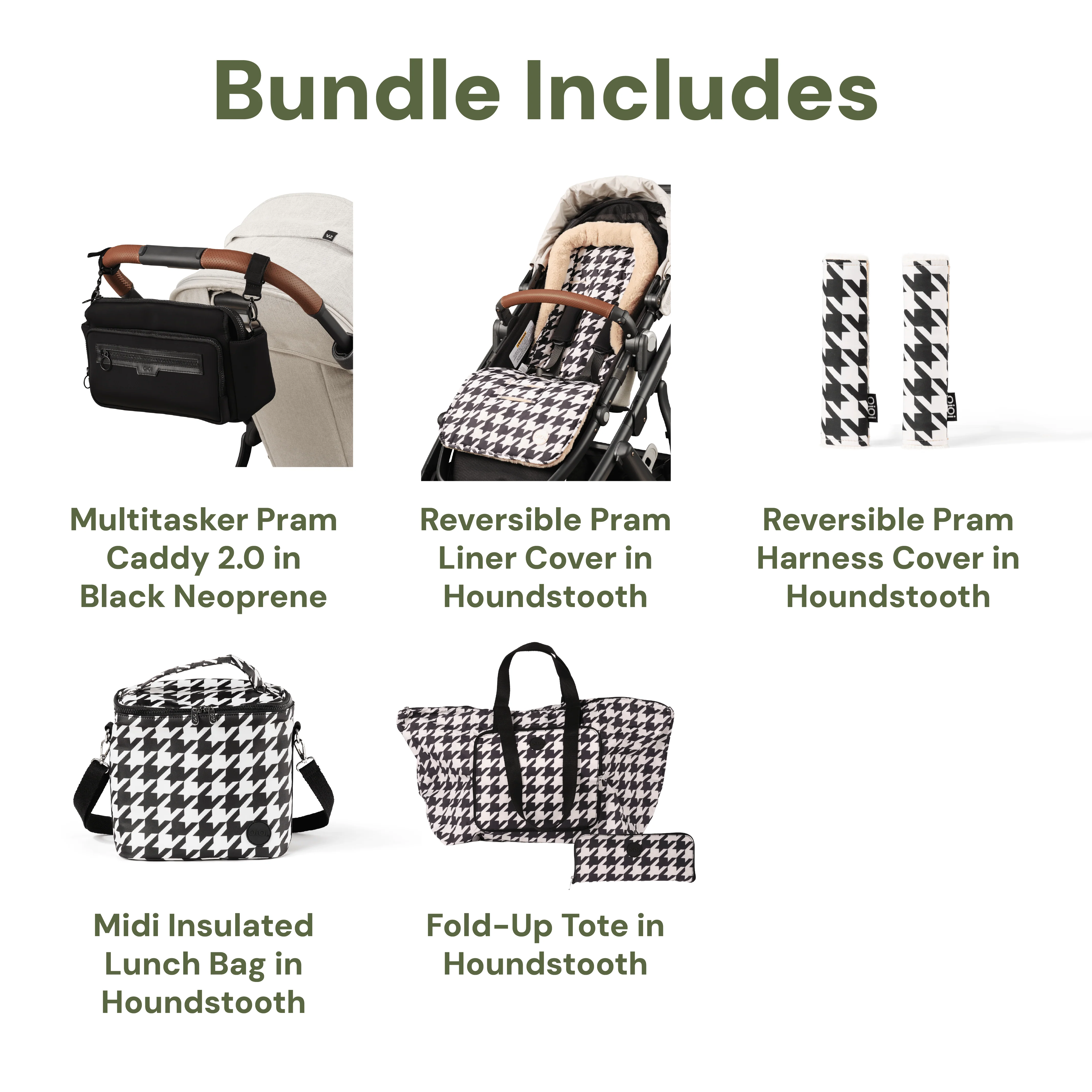 Pram Makeover Bundle - Black & Houndstooth - Image 3